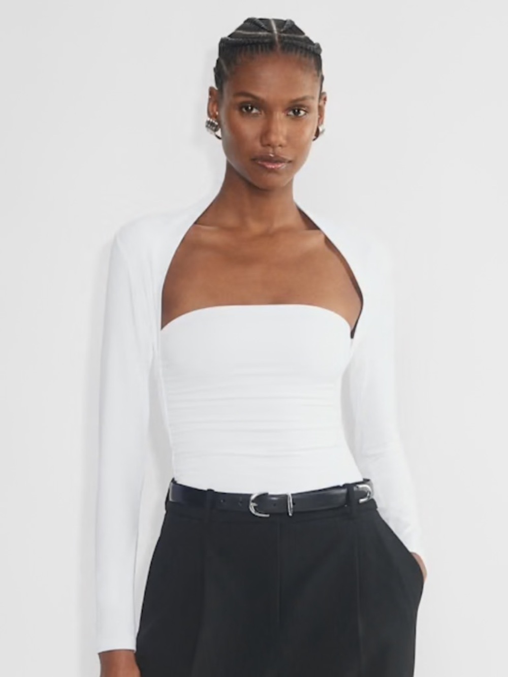 Aritzia long sleeve Contour Flourish top in Bright White - worn once